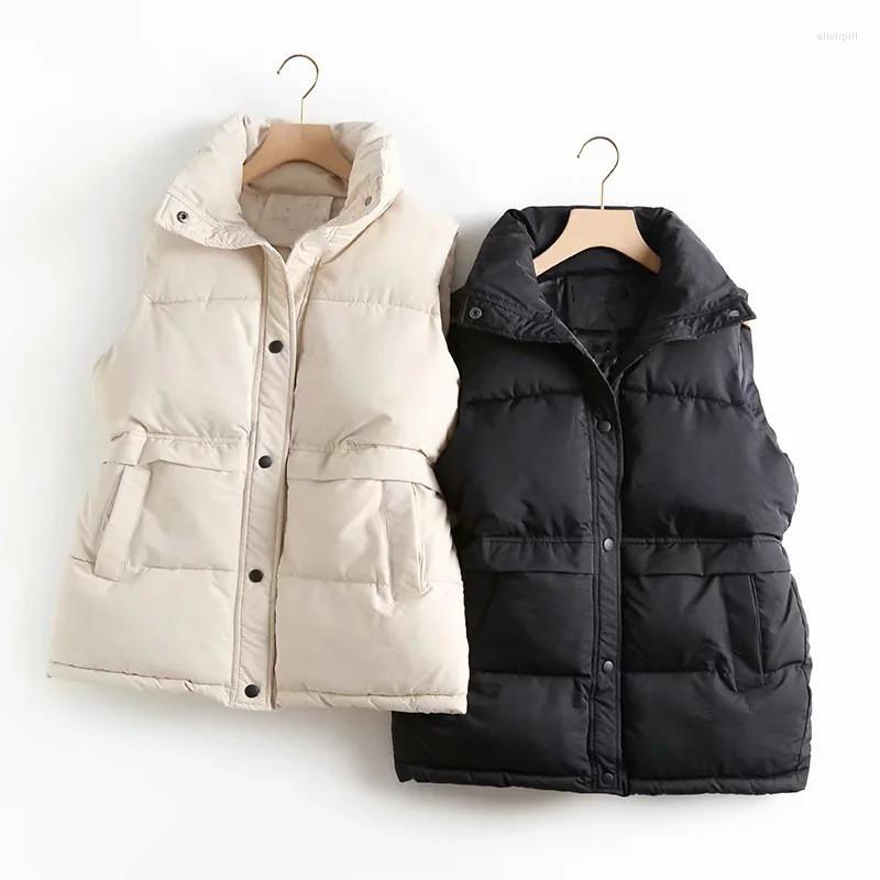 Women' Vests Womens Parkas Winter Jacket Down Cotton Vest Loose Single Breasted Stand Collar Solid Color Sleeveless For Women, Black
Women' Vests Womens Parkas Winter Jacket Down Cotton Vest Loose Single Breasted Stand Collar Solid Color Sleeveless For Women, Black