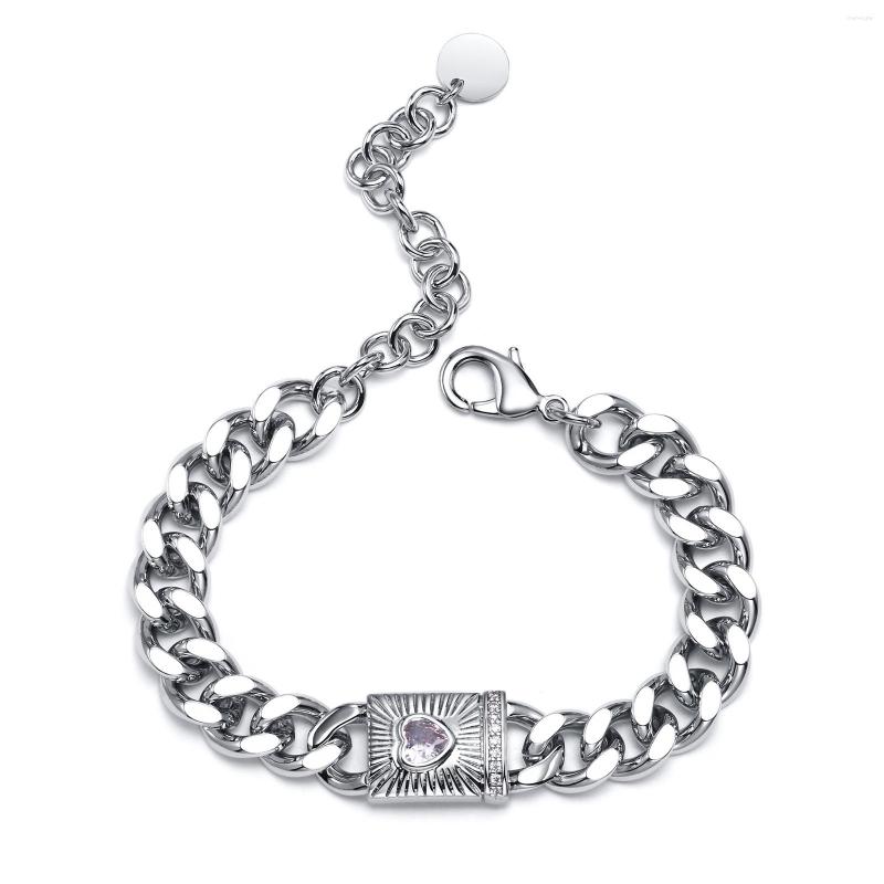 Link Bracelets Rock Punk 9MM Cuban Chain For Women With Heart Stone Charm Length Adjustable Wristband Hiphop Jewelry
Link Bracelets Rock Punk 9MM Cuban Chain For Women With Heart Stone Charm Length Adjustable Wristband Hiphop Jewelry