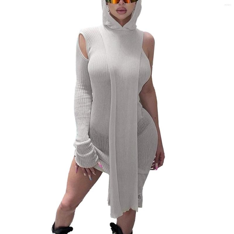 Casual Dresses 2022 Women Long Sleeve Skinny Dress Fashion Solid Color Perspective One-shoulder Hooded Mid-length Grey/Black/Brown
Casual Dresses 2022 Women Long Sleeve Skinny Dress Fashion Solid Color Perspective One-shoulder Hooded Mid-length Grey/Black/Brown