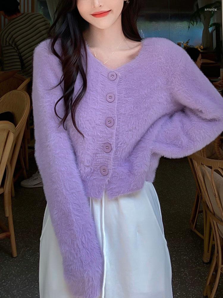 Women's Knits KIMOKOKM Sweet Gentle Elegant O-Neck Single Breasted Cardigan Vintage Solid Color Sweetheart Full Sleeve Mohair Knitting, Pink
Women's Knits KIMOKOKM Sweet Gentle Elegant O-Neck Single Breasted Cardigan Vintage Solid Color Sweetheart Full Sleeve Mohair Knitting, Pink