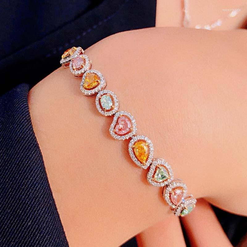 Link Bracelets Luxury Multicolor Cubic Zirconia Bracelet Birthday For Women / Girlfriend Gift 2022 Fashion Female Jewellery
Link Bracelets Luxury Multicolor Cubic Zirconia Bracelet Birthday For Women / Girlfriend Gift 2022 Fashion Female Jewellery