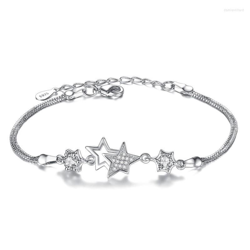 Charm Bracelets Double Five-pointed Star Six Bangles Zircon Shine Quality Birthday Gift Lover Girl Fashion Jewelry Drop Office
Charm Bracelets Double Five-pointed Star Six Bangles Zircon Shine Quality Birthday Gift Lover Girl Fashion Jewelry Drop Office