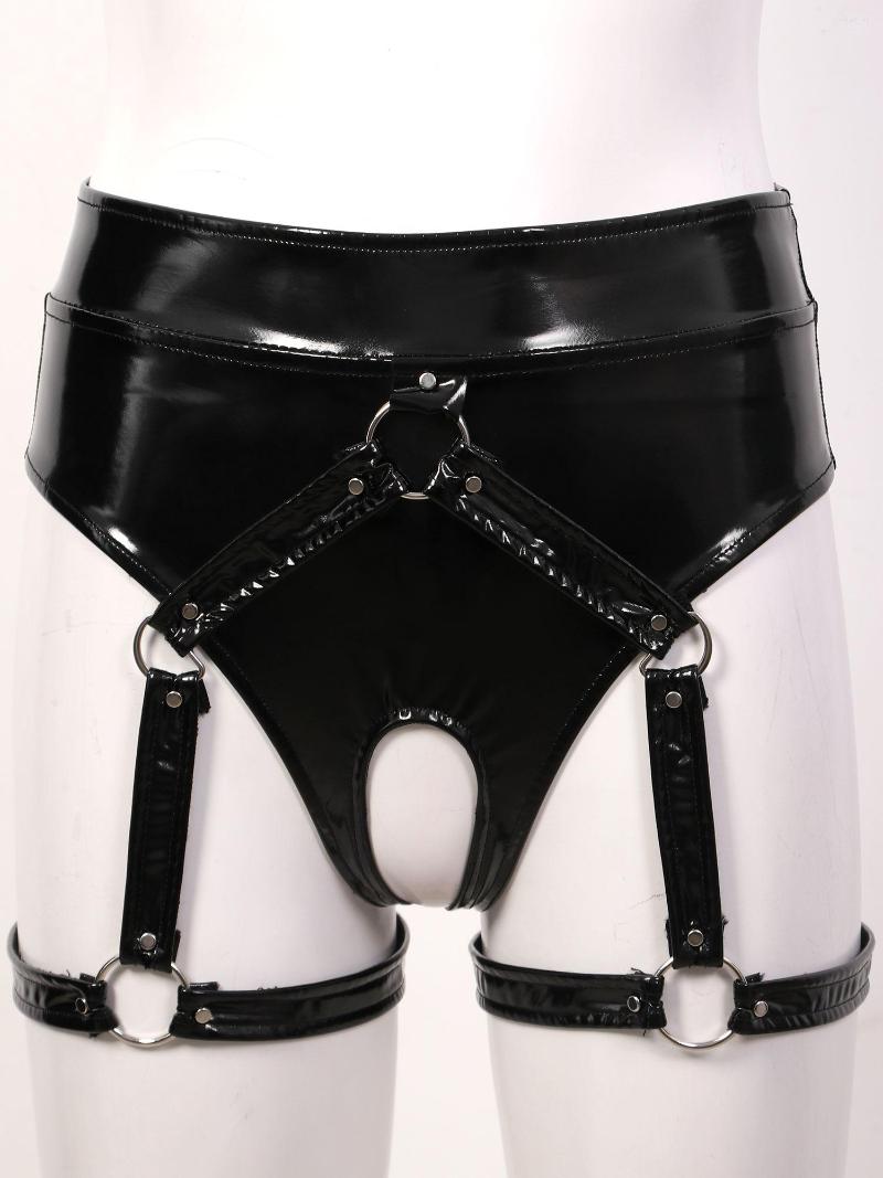 Women' Panties Exotic Crotchless Women Punk Patent Leather Briefs O Ring Leg Garter Underpants Sexy Underwear For Nightclub Dance Party, Black
Women' Panties Exotic Crotchless Women Punk Patent Leather Briefs O Ring Leg Garter Underpants Sexy Underwear For Nightclub Dance Party, Black
