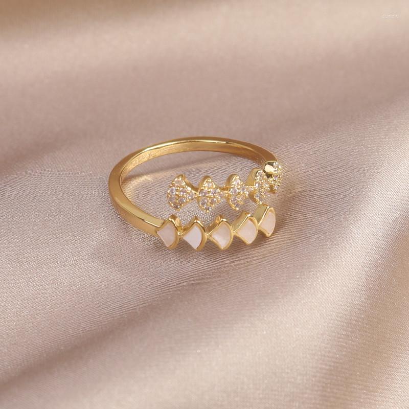Cluster Rings 14K Real Gold Plated Exquisite Fan Acrylic CZ Zircon Ring Applies To Women Daily Adjustable Open Design Paving Jewelry Gift
Cluster Rings 14K Real Gold Plated Exquisite Fan Acrylic CZ Zircon Ring Applies To Women Daily Adjustable Open Design Paving Jewelry Gift