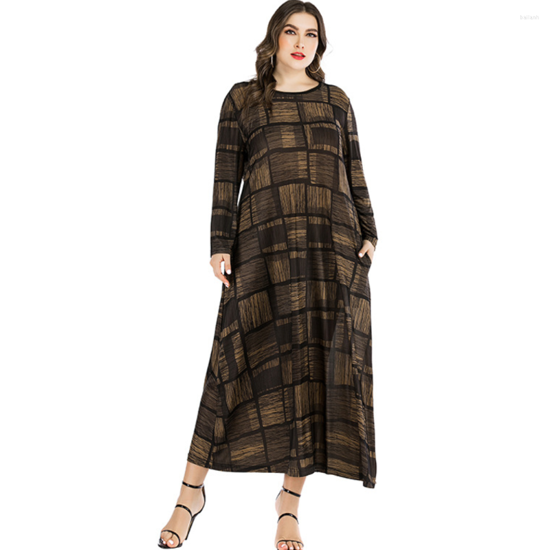 Ethnic Clothing 2022 Muslim Plus-size Women's Summer Dress European And American Long-sleeved Plaid Print Abaya Turkey Kaftan
Ethnic Clothing 2022 Muslim Plus-size Women's Summer Dress European And American Long-sleeved Plaid Print Abaya Turkey Kaftan