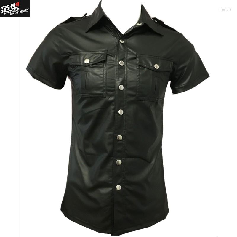 Men' Casual Shirts Men Fashion Korean Slim Solid Color Lapel Shirt Jacket Trendy Male Personality PU Leather Black Short Sleeve Tops
Men' Casual Shirts Men Fashion Korean Slim Solid Color Lapel Shirt Jacket Trendy Male Personality PU Leather Black Short Sleeve Tops