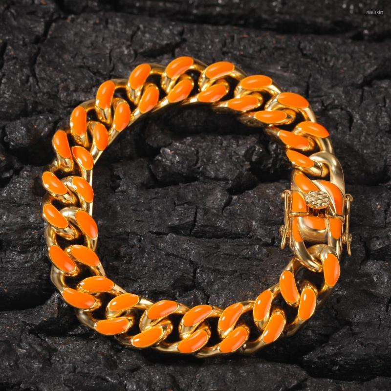 Bangle Hip-hop Stainless Steel Drip Oil Color 12mm Cuban Chain Fashion Trend Men And Women Bracelet
Bangle Hip-hop Stainless Steel Drip Oil Color 12mm Cuban Chain Fashion Trend Men And Women Bracelet
