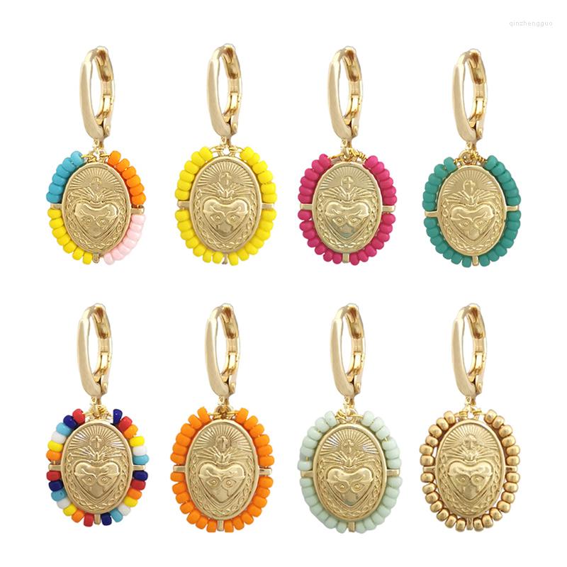 Hoop Earrings QMHJE Dangle Women Virgin Mary Scared Heart Cross Mom Circle Hand Seed Beads Chain Yellow Gold Color Rainbow Boho
Hoop Earrings QMHJE Dangle Women Virgin Mary Scared Heart Cross Mom Circle Hand Seed Beads Chain Yellow Gold Color Rainbow Boho