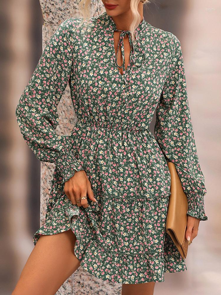 Casual Dresses DGIRL Women Temperament High-end V-neck Long-sleeved Waist Floral A-line Skirt Dress Mid-length 2022 Autumn Products, Green
Casual Dresses DGIRL Women Temperament High-end V-neck Long-sleeved Waist Floral A-line Skirt Dress Mid-length 2022 Autumn Products, Green