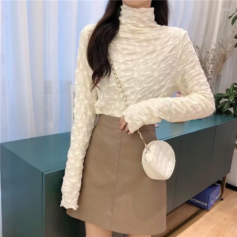 Women's T Shirts GY1524 Half High Collar Bottom Lacy Blouse Women's 2022 Style Slim And Stylish Pleated Design Long Sleeve, Apricot
Women's T Shirts GY1524 Half High Collar Bottom Lacy Blouse Women's 2022 Style Slim And Stylish Pleated Design Long Sleeve, Apricot