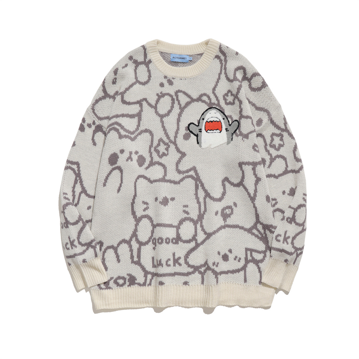 Men Knitted Sweater Vintage Kawaii Embroidery Shark Jumper Sweater Streetwear 2023 Autumn Fashion Harajuku Anime Pullover Couple, Black
Men Knitted Sweater Vintage Kawaii Embroidery Shark Jumper Sweater Streetwear 2023 Autumn Fashion Harajuku Anime Pullover Couple, Black