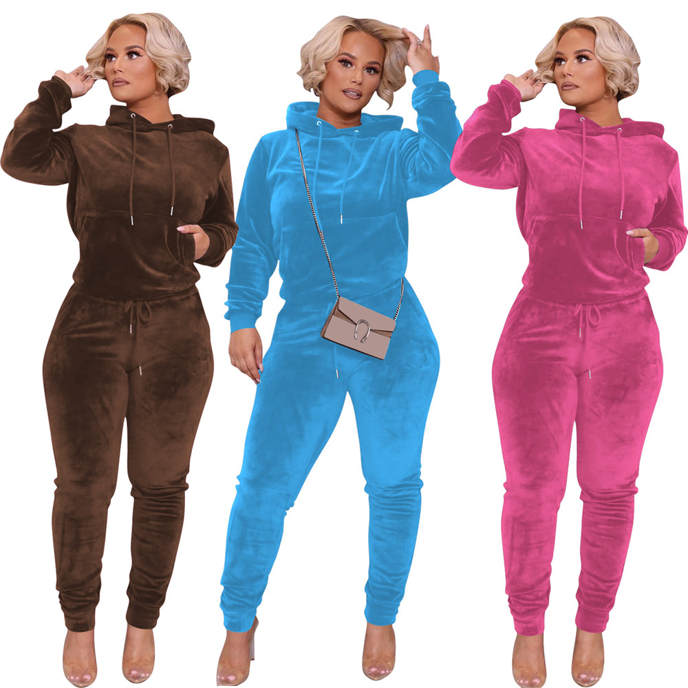 Wholesale Velvet Tracksuits Women Fall Winter Clothes Long Sleeve Sweatsuits Hooded Hoodie AND Pants Two Piece Set Matching Casual Outfits Jogging suits 9087, Brown
Wholesale Velvet Tracksuits Women Fall Winter Clothes Long Sleeve Sweatsuits Hooded Hoodie AND Pants Two Piece Set Matching Casual Outfits Jogging suits 9087, Brown