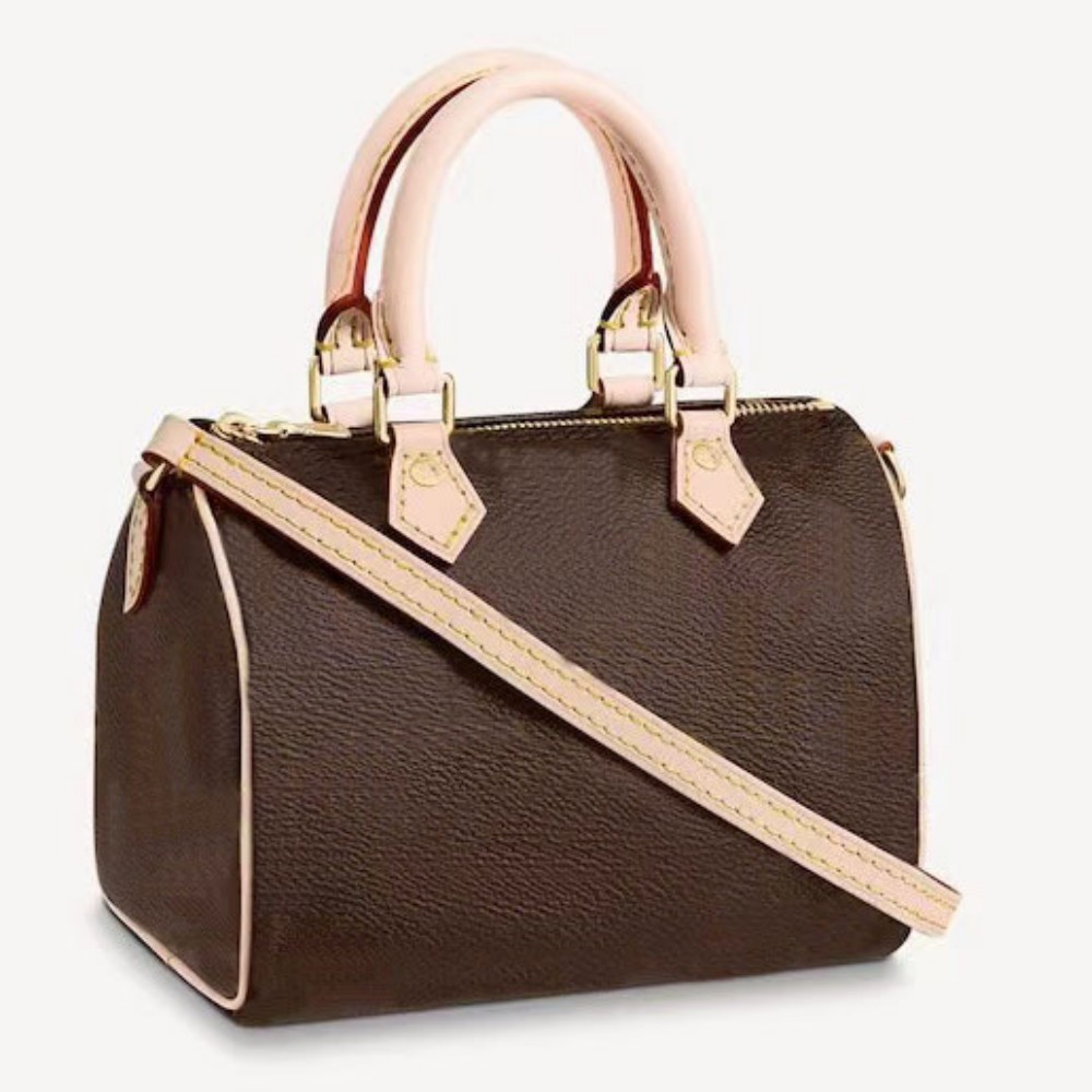 Nano Speedy Bags M61252 Designer Brand Ladies Mini Shoulder Handbag Boston Genuine Leather Bag Factory Outlet, Coffee
Nano Speedy Bags M61252 Designer Brand Ladies Mini Shoulder Handbag Boston Genuine Leather Bag Factory Outlet, Coffee