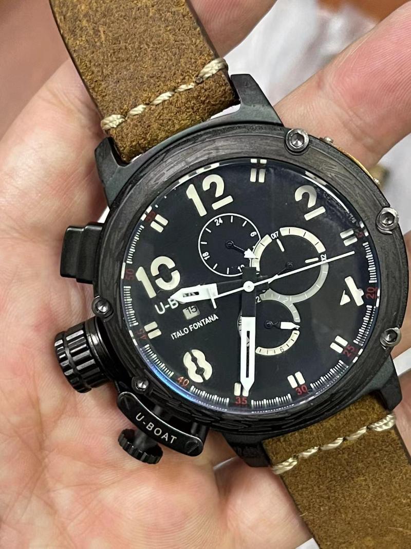 Wristwatches Mens Automatic Mechanical U Watch Black Case Aged Cow Leather Brown Boat U51 Wristwatch, 10
Wristwatches Mens Automatic Mechanical U Watch Black Case Aged Cow Leather Brown Boat U51 Wristwatch, 10