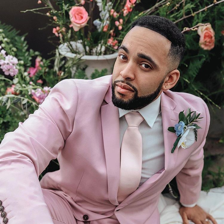 Blush Pink Men Wedding Tuxedos 2 Pieces Notched Lapel Birthday Party Man Outfits Wedding Pants Sets