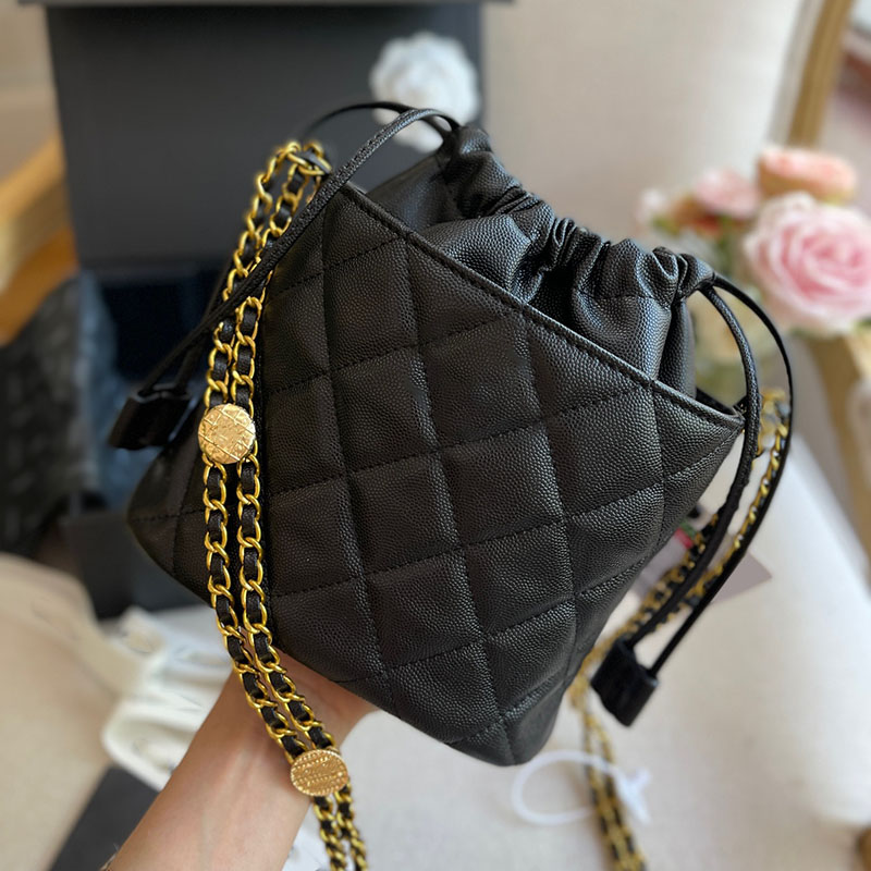22B Womens Coin Mini Bucket Bags Caviar Leather Calfskin Drawstring Large Capacity Crossbody Shoulder Gold metal Hardware Luxury Designer Handbags 18x16x11cm, Box
22B Womens Coin Mini Bucket Bags Caviar Leather Calfskin Drawstring Large Capacity Crossbody Shoulder Gold metal Hardware Luxury Designer Handbags 18x16x11cm, Box