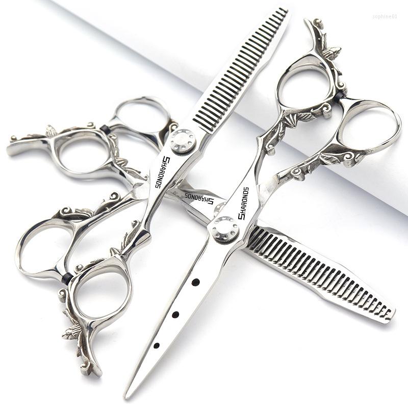 Inch Haircutting Scissors Professional Hair Salon Hairdressing Hairdresser Special Personality Handle H260303