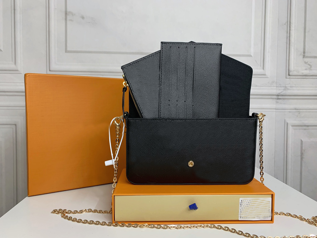 2023 Luxury ladies wallet shoulder strap bag high quality designer three-piece set of coin purse cross-body bag clutch bags 1276