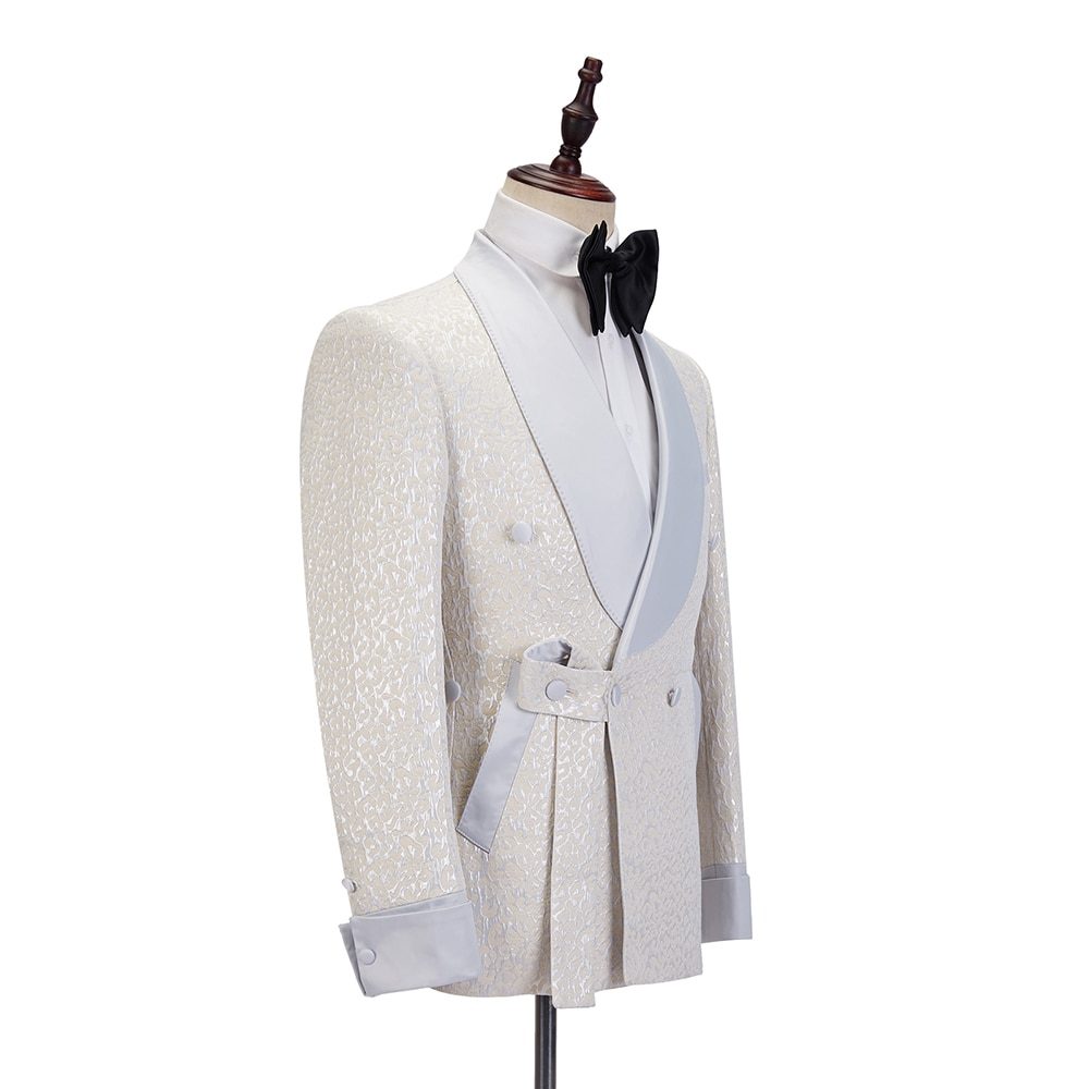 Sparkly Sequins Men Wedding Tuxedos 2 Pieces Shawl Lapel Birthday Party Man Outfits Wedding Pants Sets