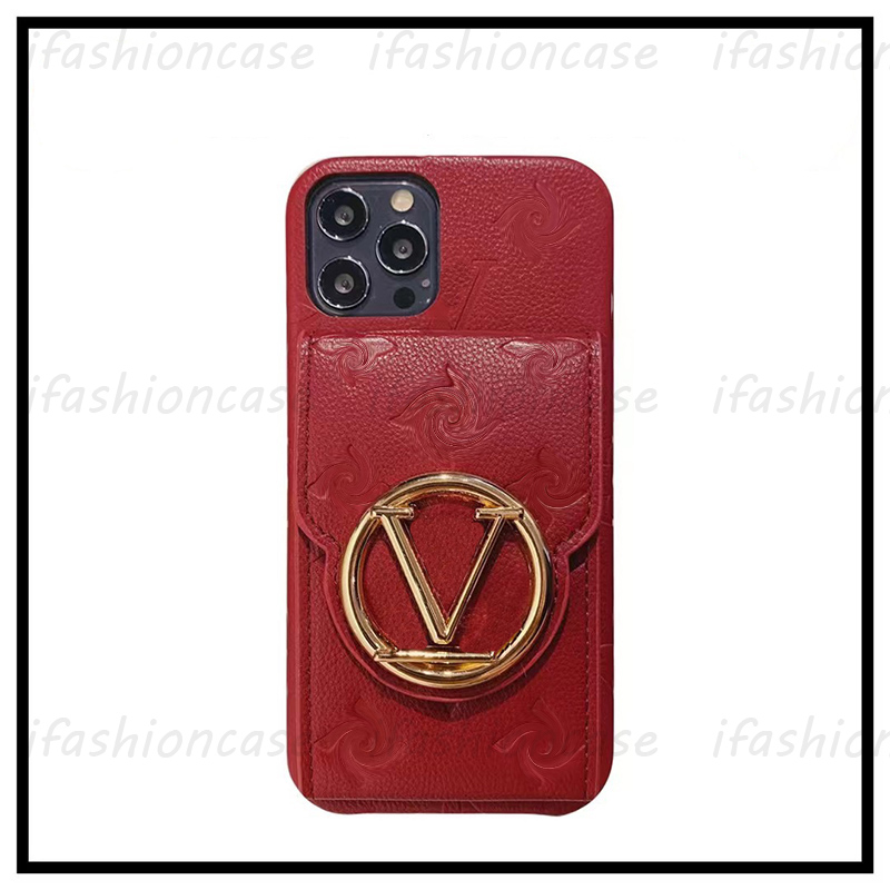 Fashion Crossbody Leather Strap Handbag Phone Case Luxury Gold Letter Designer Cases With Mirror For IPhone 14 Pro Max Plus 13 12 11 Top