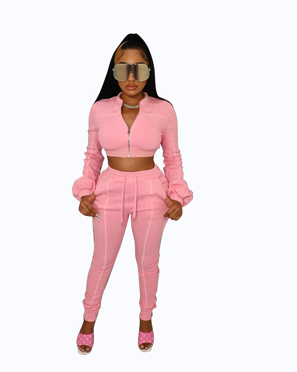 Bulk Items Wholesale Lots Fall Winter Tracksuits Women Outfits Two Piece Set Long Sleeve Jacket and Pants Matching Sweatsuits Outdoor Jogger suits Clo