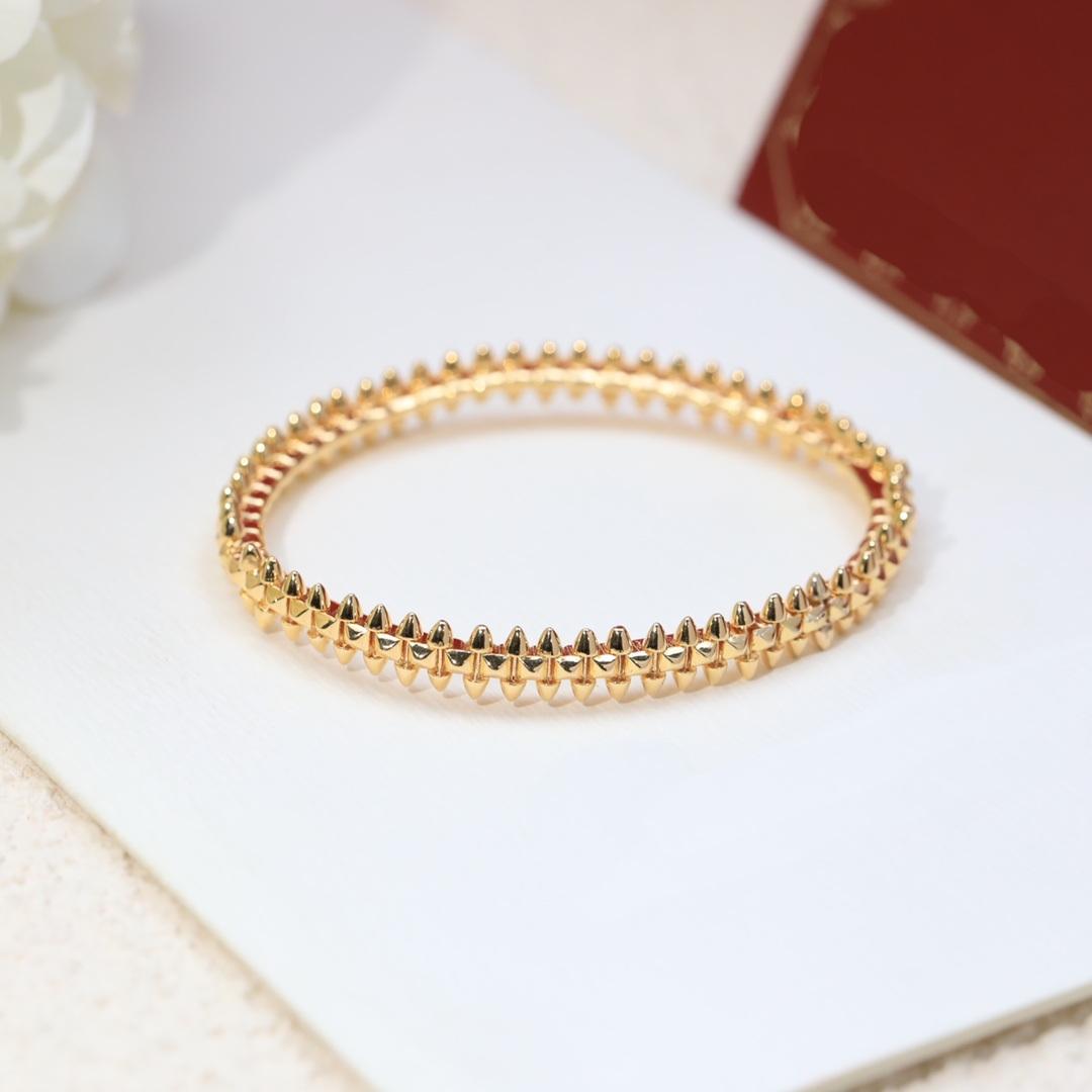 Clash Series Bangle Gold Never Fade Official Replica Jewelry Luxury Brand bangles Classic Style Bracelet