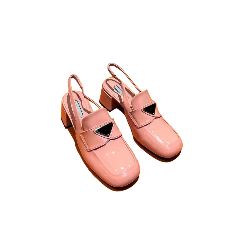 Fashion pink patent leather thick heel formal shoes Casual square head leather versatile professional banquet shoe Luxury designer women's back empty sandals, Black
Fashion pink patent leather thick heel formal shoes Casual square head leather versatile professional banquet shoe Luxury designer women's back empty sandals, Black