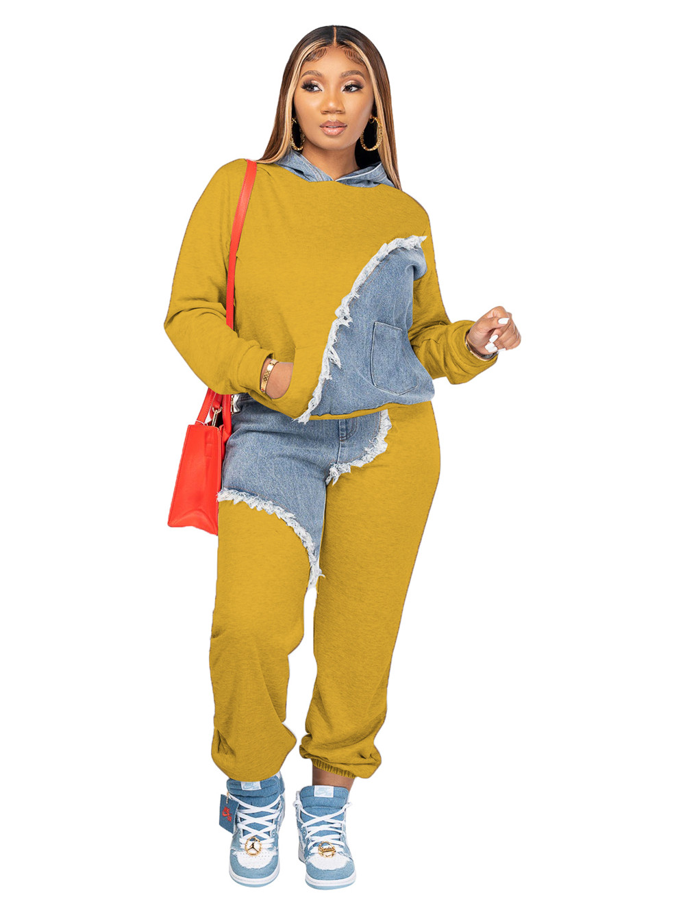 Fall Winter Jogger Suits Women Tracksuits Pullover Hooded Hoodie Sweatpants Two Piece Sets Matching Sweatsuits Casual Outfits Outdoor Sportswear 8782