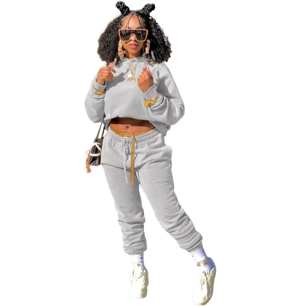 Fall Winter Jogging Suits Women Fleece Tracksuits Long Sleeve Hooded Hoodie And Sweatpants Two Piece Sets Matching Sweatsuits Casual Sportswear Clothi
