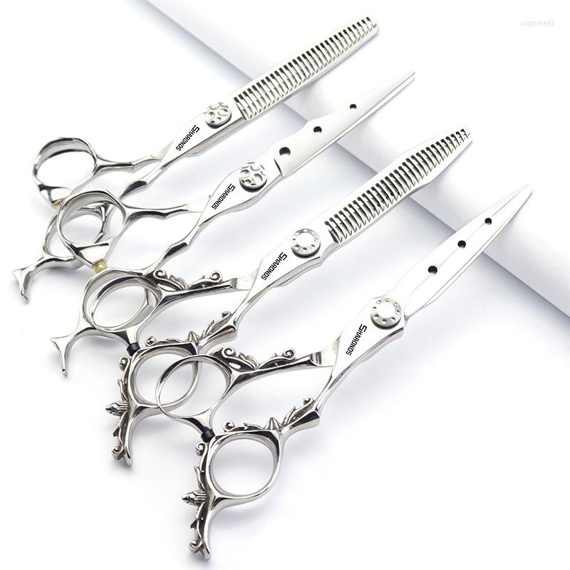 Inch Haircutting Scissors Professional Hair Salon Hairdressing Hairdresser Special Personality Handle H260303