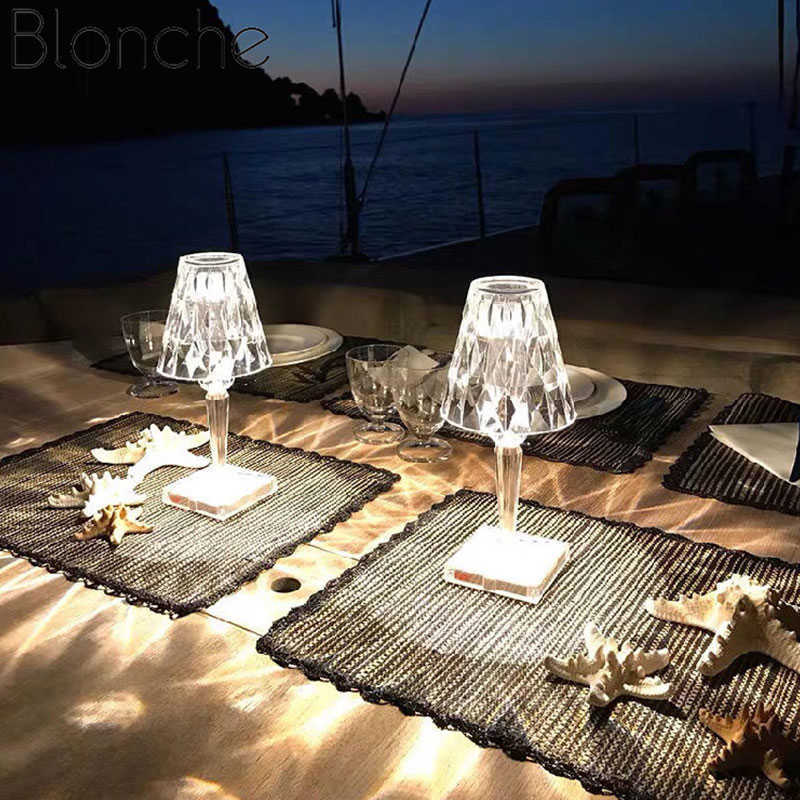 s RGB Italian Kartell Battery Touch Sensor Desk USB Bar Light Decor Restaurant Table Romantic Night light Bed Lamp 1229