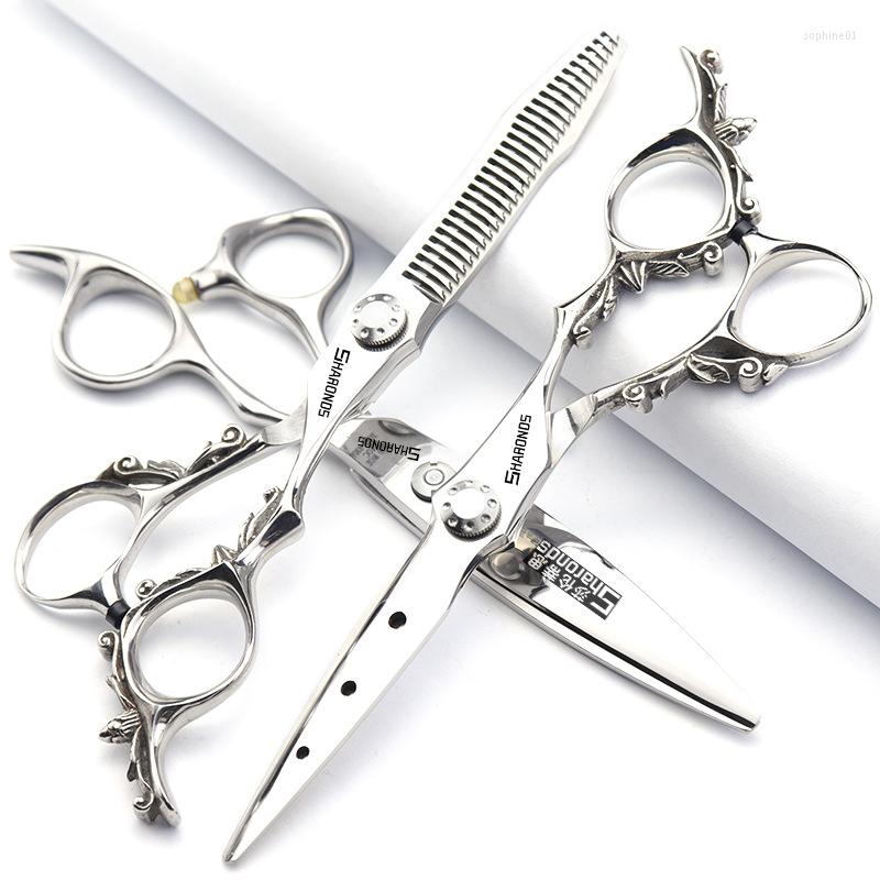 Inch Haircutting Scissors Professional Hair Salon Hairdressing Hairdresser Special Personality Handle H260303