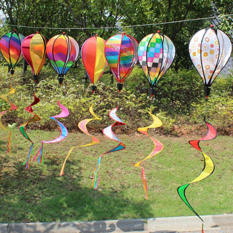 Hot Air Balloon Windsock Decorative Outside Yard Garden Party Event DIY Color Wind Spinners Decoration
