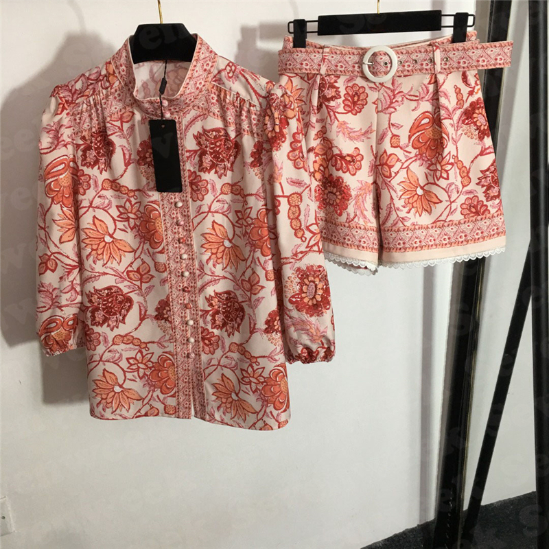 Floral Print T Shirts Tees Belt Shorts Sets For Womens Vintage Fashion Ladies Puff Sleeve Pullover Tops Pants Two Piece Suits, Pink
Floral Print T Shirts Tees Belt Shorts Sets For Womens Vintage Fashion Ladies Puff Sleeve Pullover Tops Pants Two Piece Suits, Pink