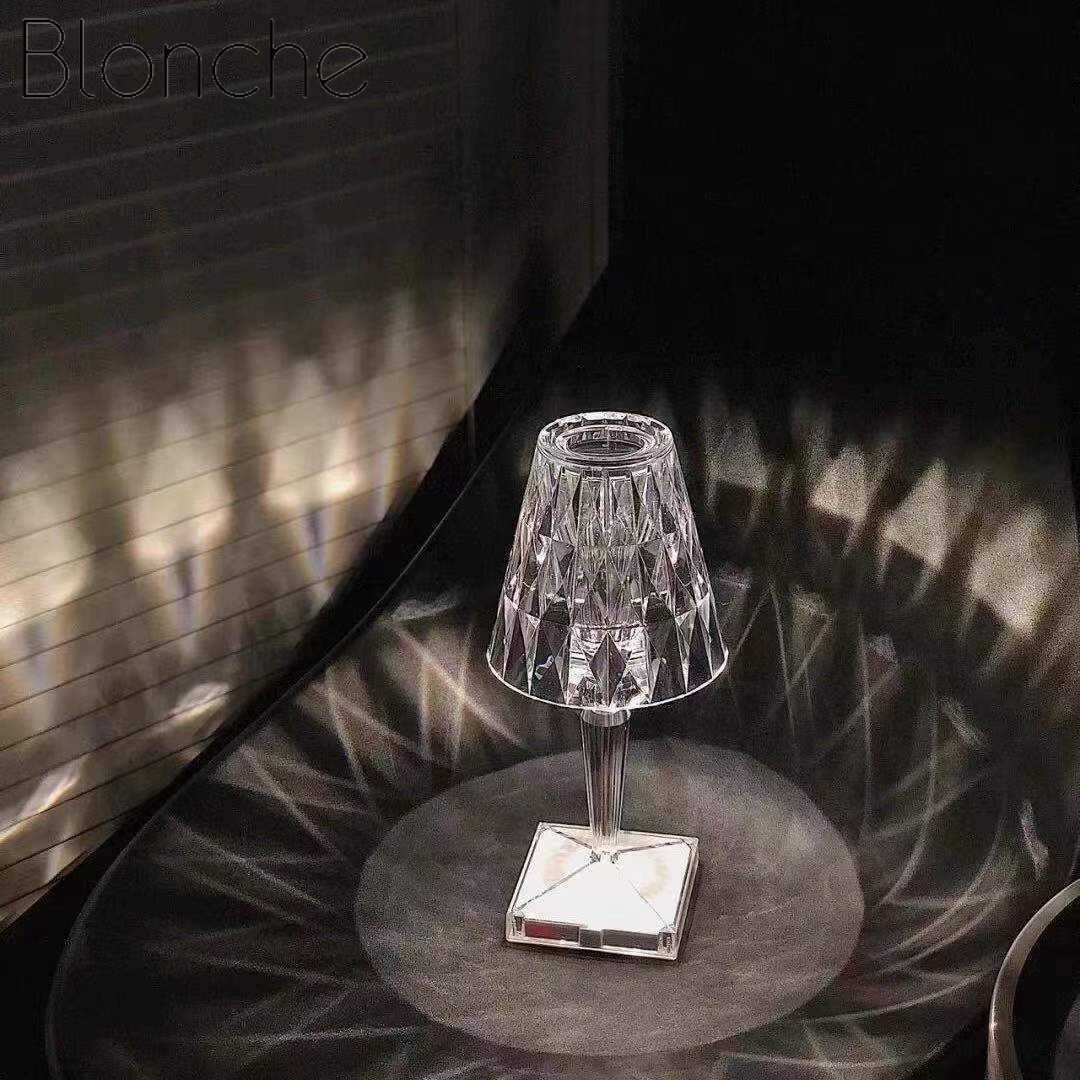 s RGB Italian Kartell Battery Touch Sensor Desk USB Bar Light Decor Restaurant Table Romantic Night light Bed Lamp 1229