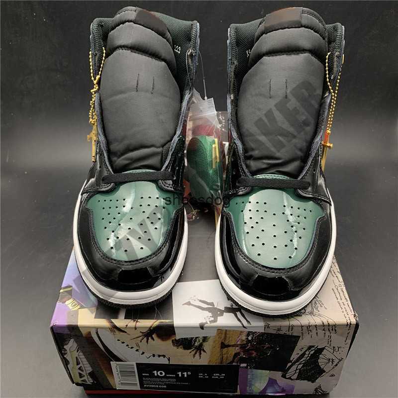 1 SolyFly x Basketball Shoes 1s Black Green Patent Leather Upper Designer New Fashion Mens Trainers Sports Sneakers Size 7-12
1 SolyFly x Basketball Shoes 1s Black Green Patent Leather Upper Designer New Fashion Mens Trainers Sports Sneakers Size 7-12