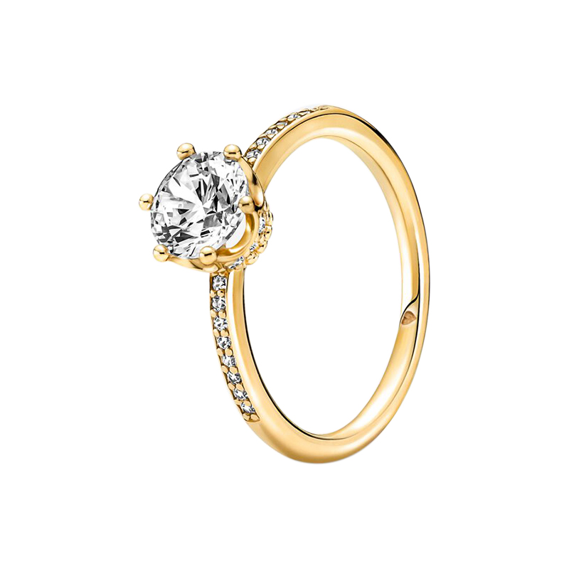 Yellow Gold plated Crown Solitaire RING for Pandora Authentic Sterling Silver Wedding Jewelry For Women Girls CZ Diamond Engagement Gift Rings with Original Box
Yellow Gold plated Crown Solitaire RING for Pandora Authentic Sterling Silver Wedding Jewelry For Women Girls CZ Diamond Engagement Gift Rings with Original Box