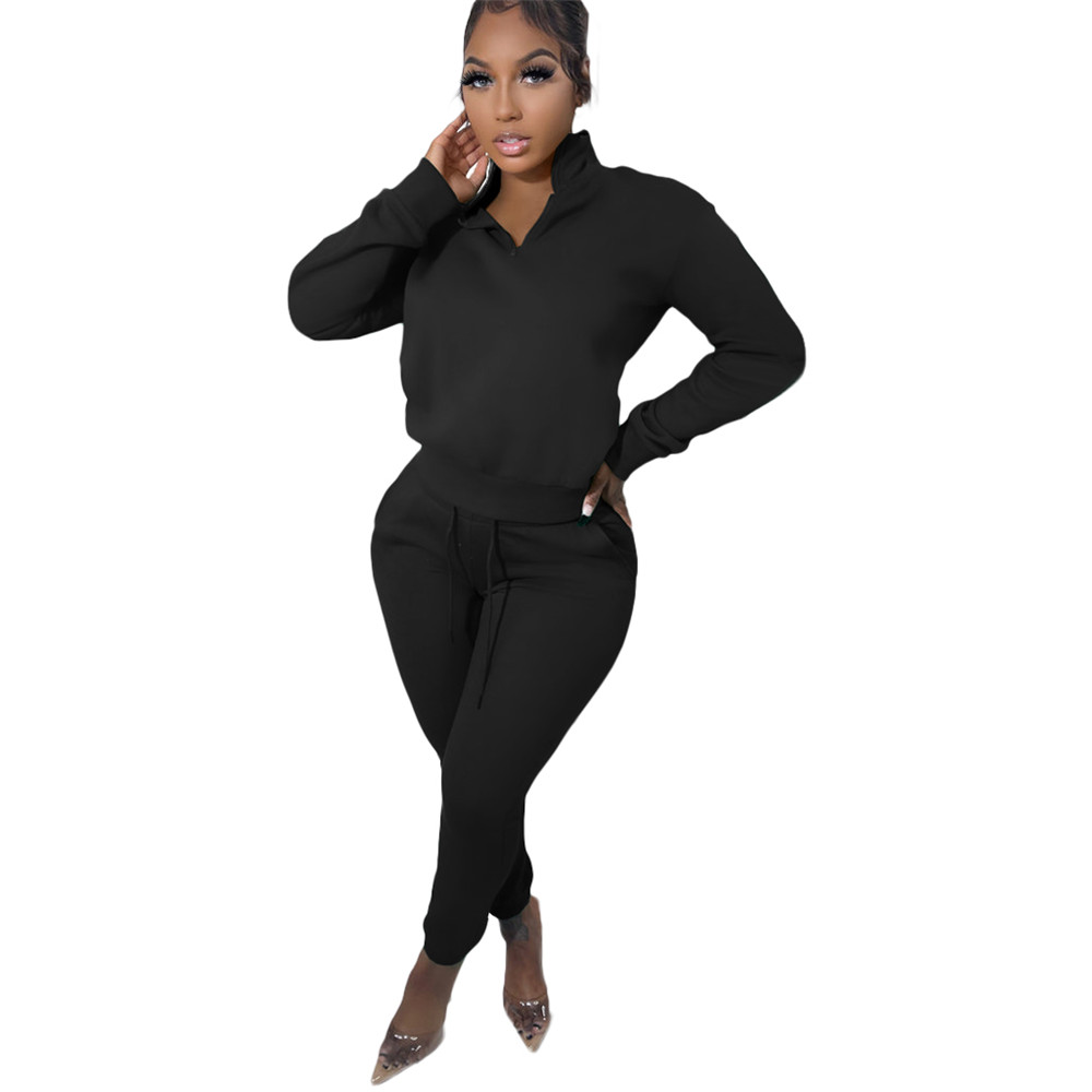 Wholesale Fall Winter Fleece Tracksuits Women Clothes Pullover Hoodie And Pants Two Piece Set Matching Sweatsuits Casual Sports Outfits Outdoor Jogger