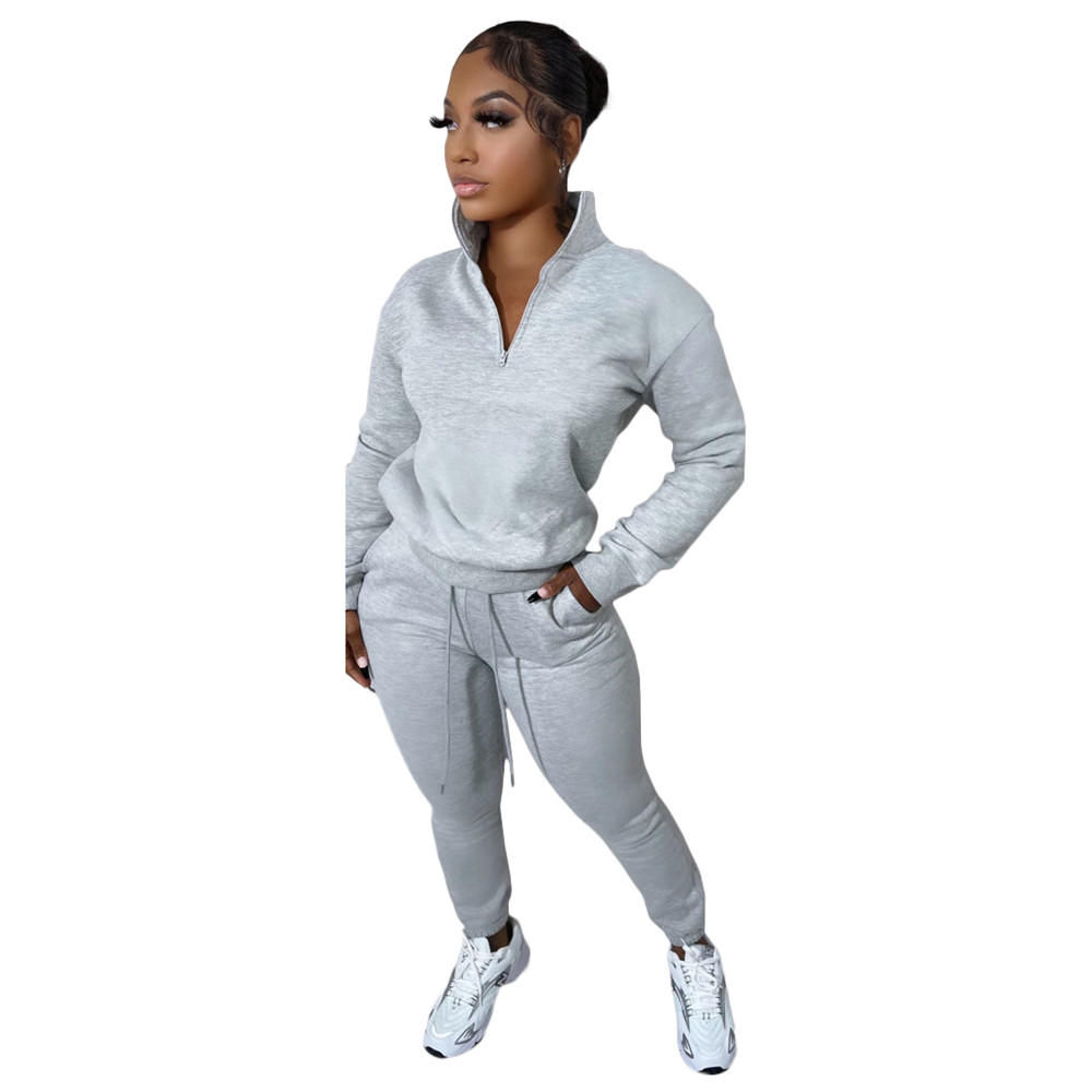 Wholesale Fall Winter Fleece Tracksuits Women Clothes Pullover Hoodie And Pants Two Piece Set Matching Sweatsuits Casual Sports Outfits Outdoor Jogger