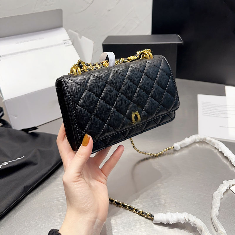 Channel 22 WOC Small Sling Bags Shoulder Crossbody Bags Calfskin Pattern Luxury Designer Gabrielle Quilted Handbags, Black 19*12cm
Channel 22 WOC Small Sling Bags Shoulder Crossbody Bags Calfskin Pattern Luxury Designer Gabrielle Quilted Handbags, Black 19*12cm