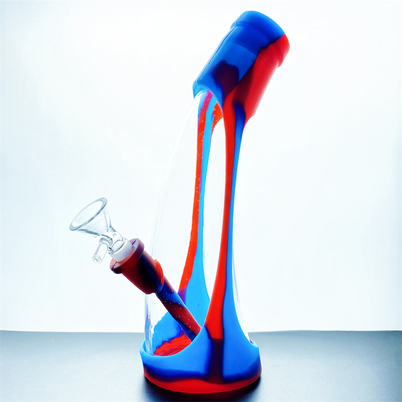 21cm high curved colored horn glass silica gel water pipe 14mm internal thread joint
21cm high curved colored horn glass silica gel water pipe 14mm internal thread joint