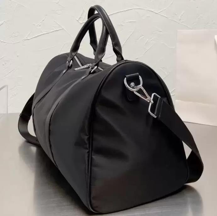 Fashion Duffle Bag High Quality Men Triple Black Nylon Travel Bags Mens Handle Lage Gentleman Business Tote With Shoulder Strap 45Cm