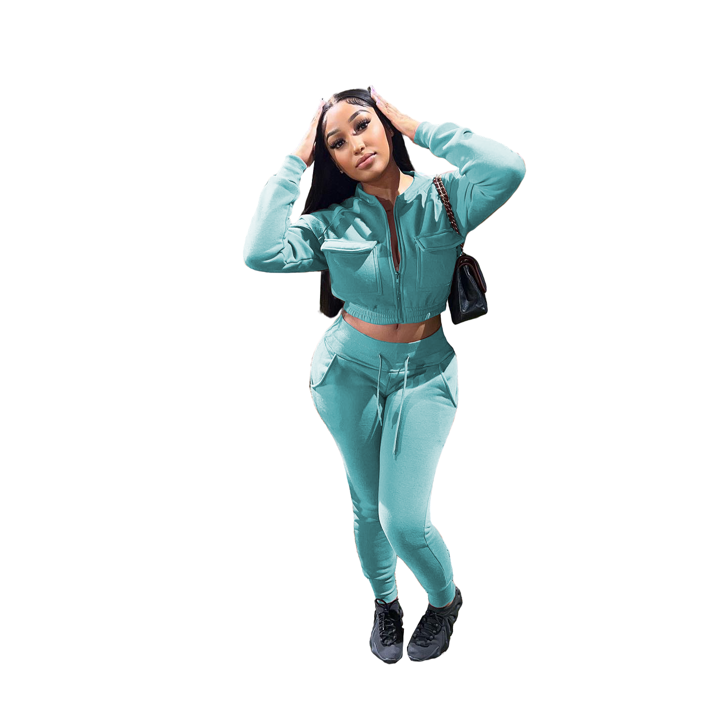 Wholesale Fall Winter Tracksuits Women Outfits Two Piece Sets Thick Sweatsuits Long Sleeve Jacket And Pants Casual Sportswear Fitness Jogging suits 87