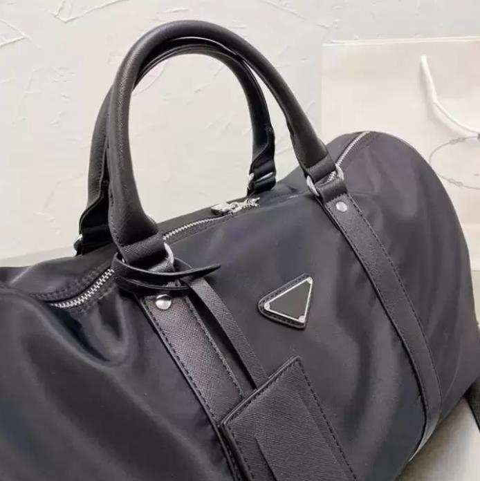 Fashion Duffle Bag High Quality Men Triple Black Nylon Travel Bags Mens Handle Lage Gentleman Business Tote With Shoulder Strap 45Cm