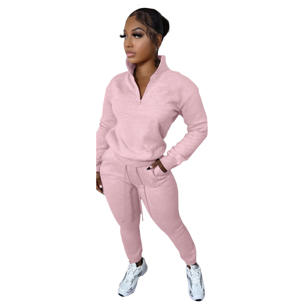 Wholesale Fall Winter Fleece Tracksuits Women Clothes Pullover Hoodie And Pants Two Piece Set Matching Sweatsuits Casual Sports Outfits Outdoor Jogger