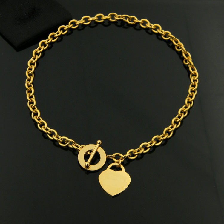 mens womens necklace bracelet heart necklace jewellery designer silver chain luxury stainless steel jewelry gold rose charm lovers necklaces designers chains