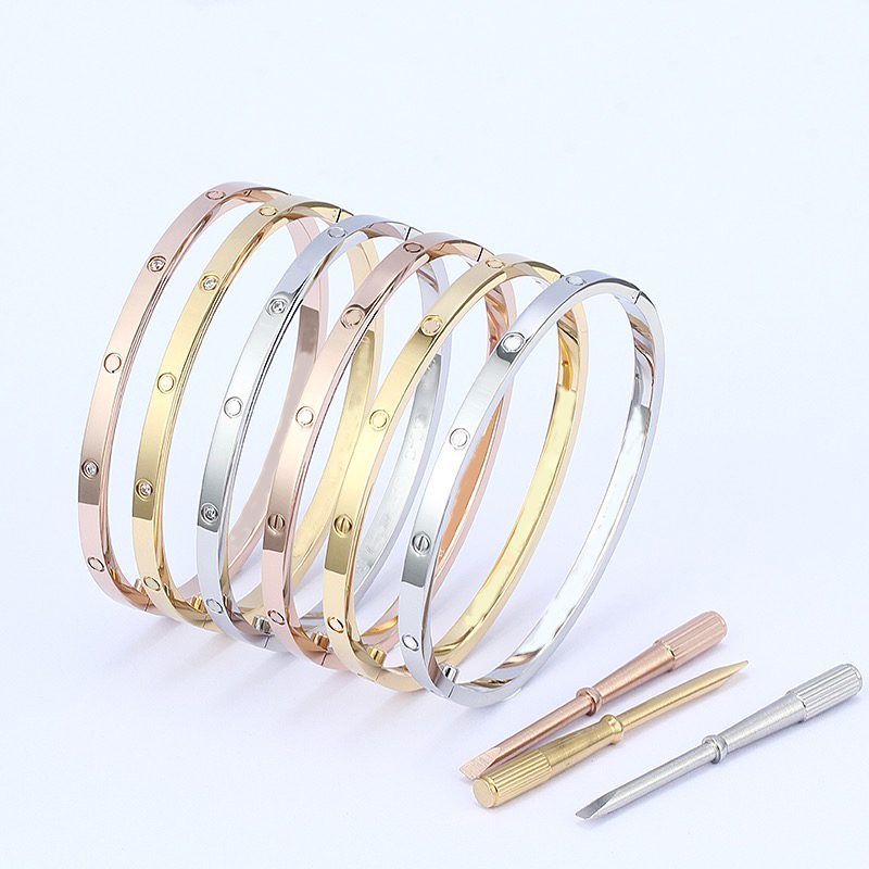 4 mm designer bracelet love screwdriver Bangle bracelet high end luxury fashion bracelet men and women Titanium Steel Diamond bracelet party wedding accessories
4 mm designer bracelet love screwdriver Bangle bracelet high end luxury fashion bracelet men and women Titanium Steel Diamond bracelet party wedding accessories