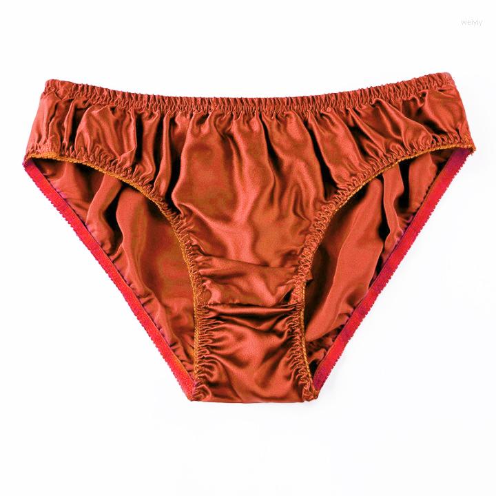 Underpants Silk Panties Man Smooth Underwear Comfortable Satin Soft Briefs Breathable Solid Lingerie Knicker