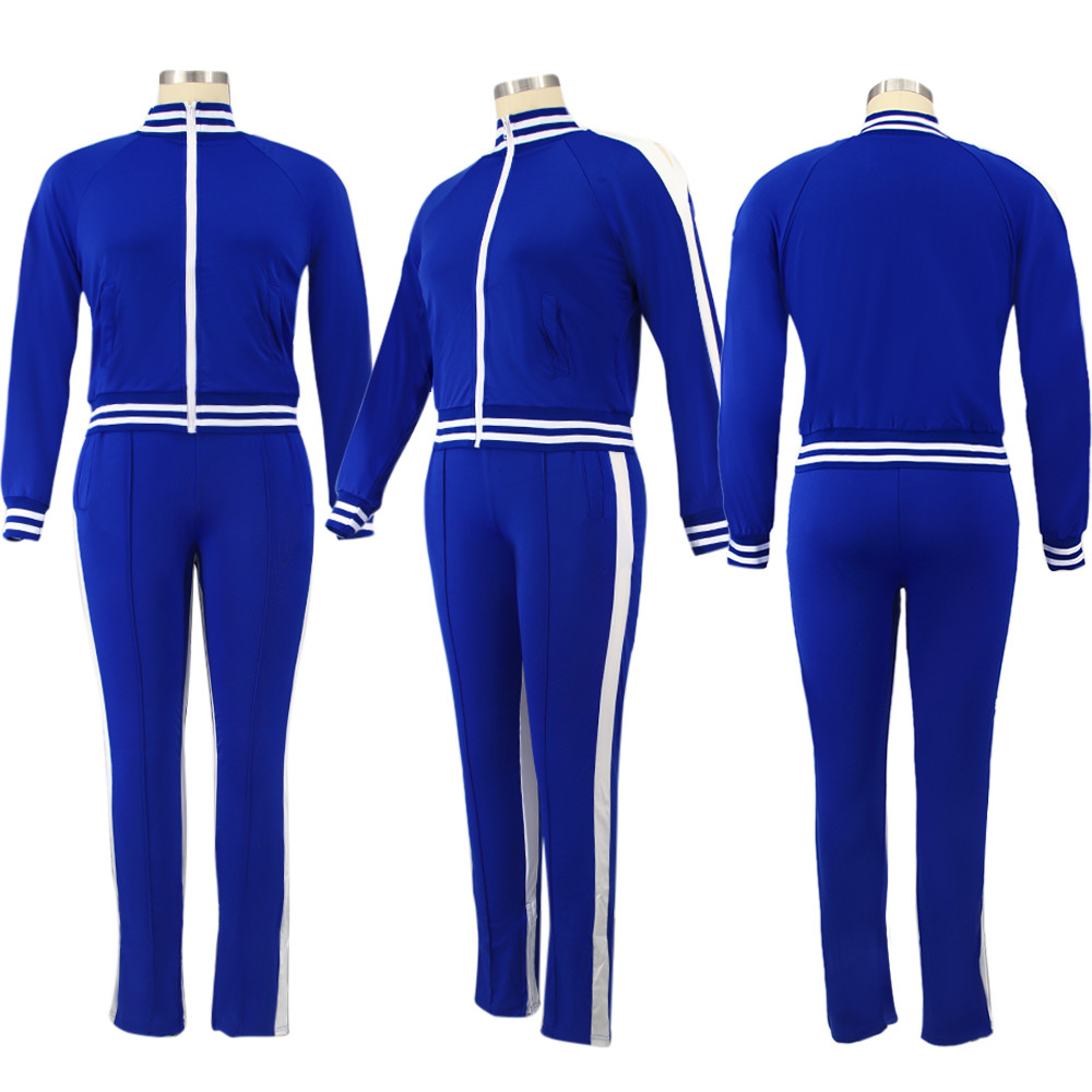 Plus size 4XL 5XL Tracksuits Women Two Piece Set Fall Winter Clothing Long Sleeve Outfits Jacket And Pants Fitness Sweatsuits Casual Sportswear 8817
