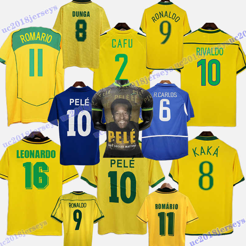 retro Brazils soccer jerseys #10 PELE 1957 1970 1978 1985 1988 1992 1994 1998 2000 2002 2004 2006 2010 2012 SANTOS Brasil RONALDINHO football shirt